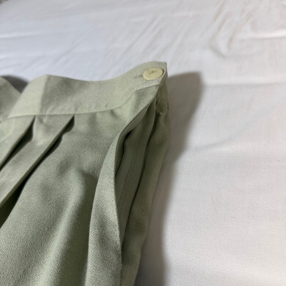 Side Effects Vintage 90s High Waisted Pleated Trousers Sage Green Made in USA M - Picture 7 of 7